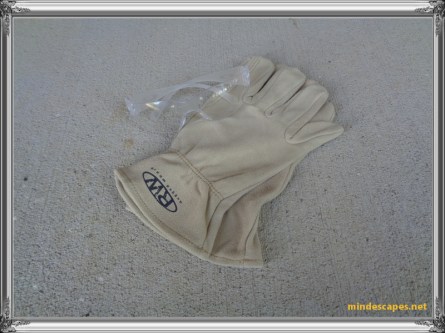 safety glasses and leather work gloves