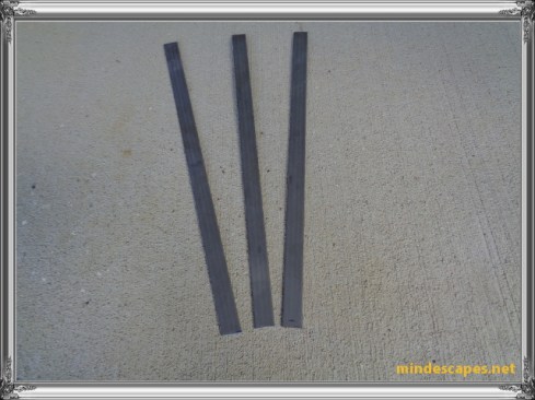 three strips of steel 16 inches long
