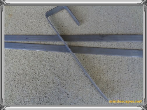 over the door hook portion completed, laying on remaining 2 strips of steel